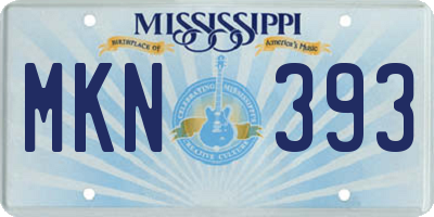 MS license plate MKN393
