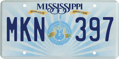 MS license plate MKN397