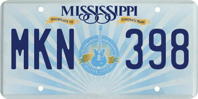 MS license plate MKN398