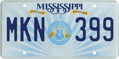 MS license plate MKN399