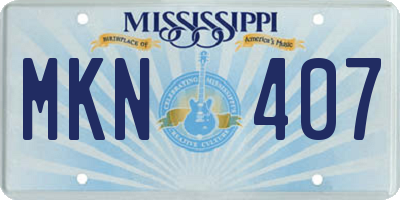 MS license plate MKN407