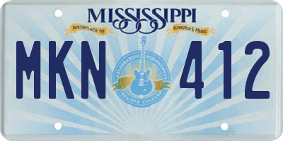 MS license plate MKN412