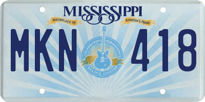 MS license plate MKN418