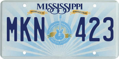 MS license plate MKN423