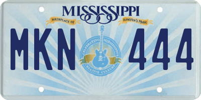 MS license plate MKN444