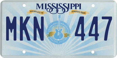 MS license plate MKN447