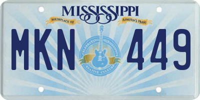 MS license plate MKN449