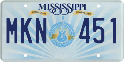 MS license plate MKN451