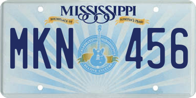 MS license plate MKN456