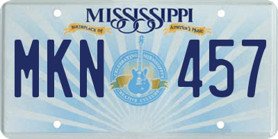 MS license plate MKN457