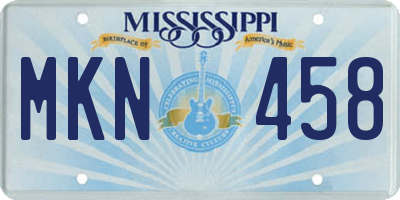 MS license plate MKN458
