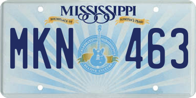 MS license plate MKN463