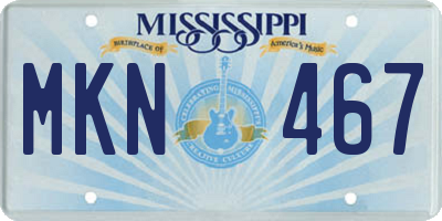 MS license plate MKN467