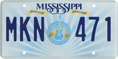 MS license plate MKN471