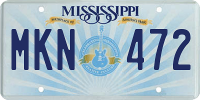 MS license plate MKN472