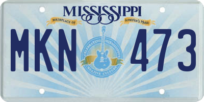 MS license plate MKN473