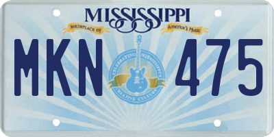 MS license plate MKN475