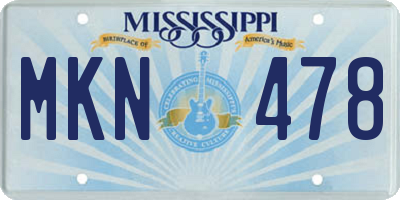 MS license plate MKN478
