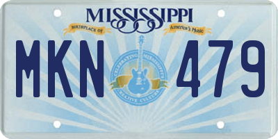 MS license plate MKN479