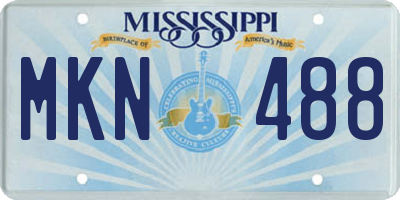 MS license plate MKN488