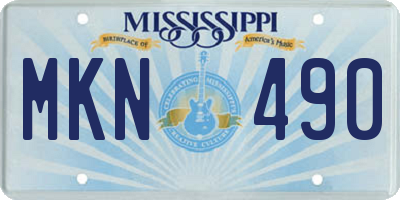 MS license plate MKN490