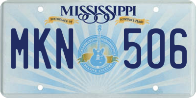 MS license plate MKN506