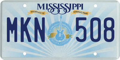 MS license plate MKN508