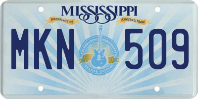 MS license plate MKN509