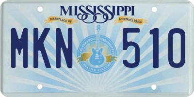 MS license plate MKN510