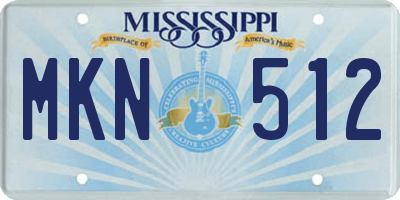 MS license plate MKN512