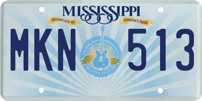 MS license plate MKN513