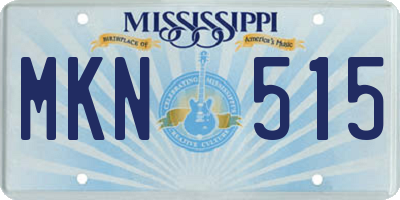 MS license plate MKN515