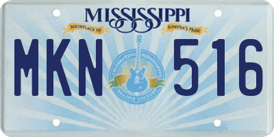 MS license plate MKN516