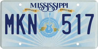 MS license plate MKN517