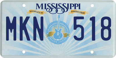 MS license plate MKN518