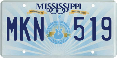 MS license plate MKN519