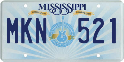 MS license plate MKN521
