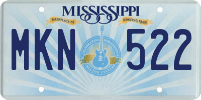 MS license plate MKN522