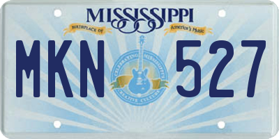 MS license plate MKN527