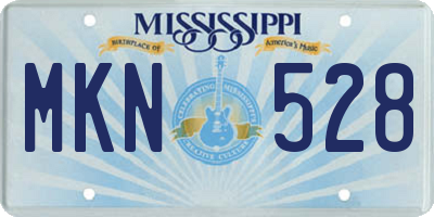 MS license plate MKN528