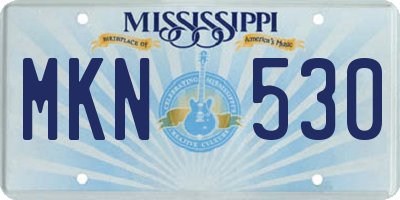 MS license plate MKN530