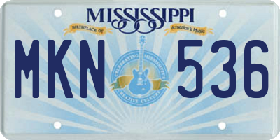 MS license plate MKN536