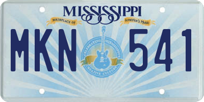 MS license plate MKN541