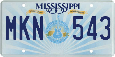 MS license plate MKN543