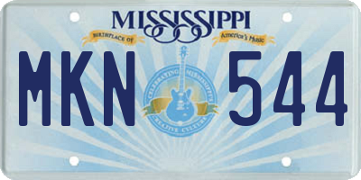 MS license plate MKN544