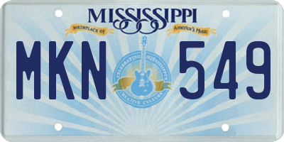 MS license plate MKN549