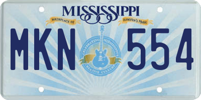 MS license plate MKN554