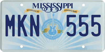 MS license plate MKN555