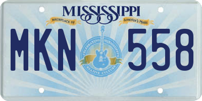 MS license plate MKN558