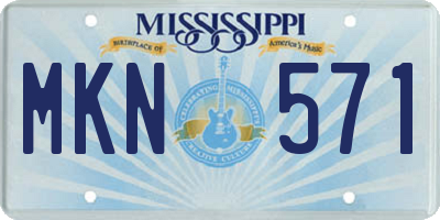 MS license plate MKN571